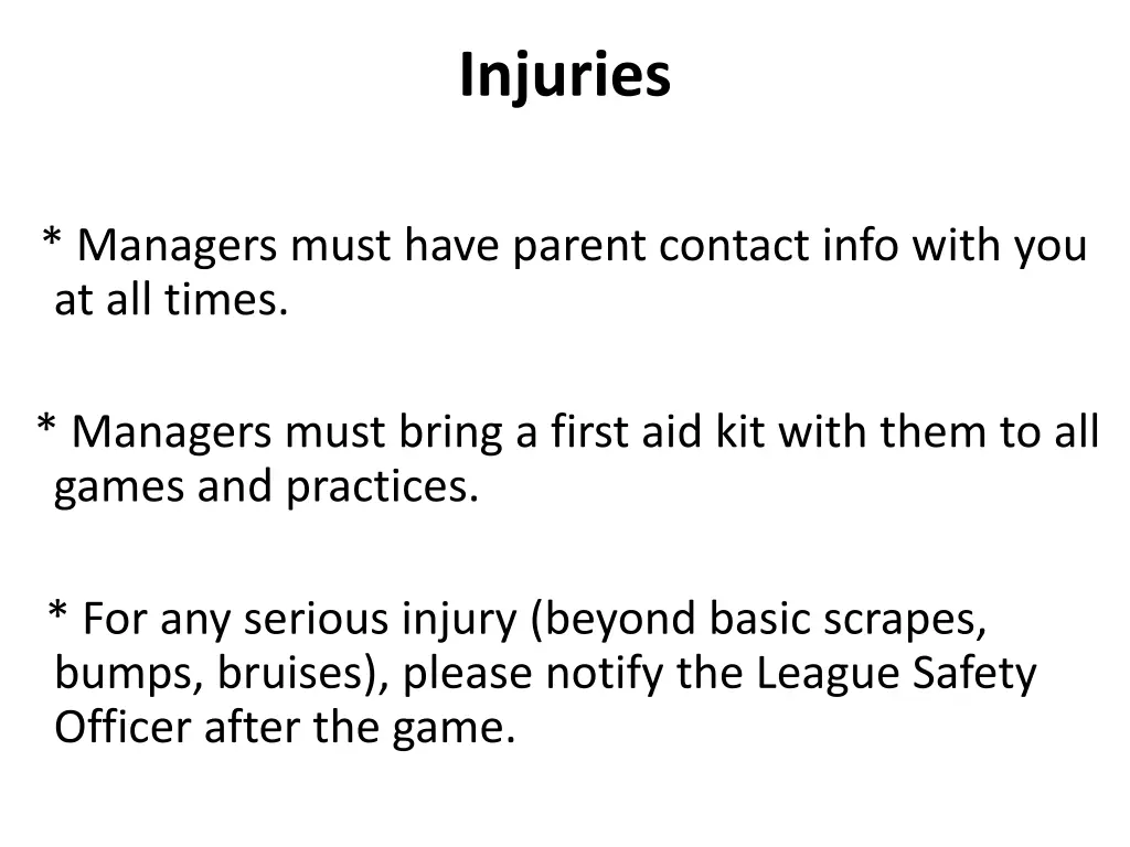 injuries