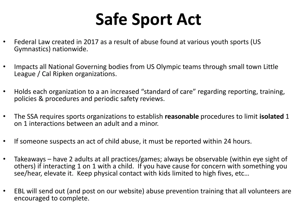 safe sport act