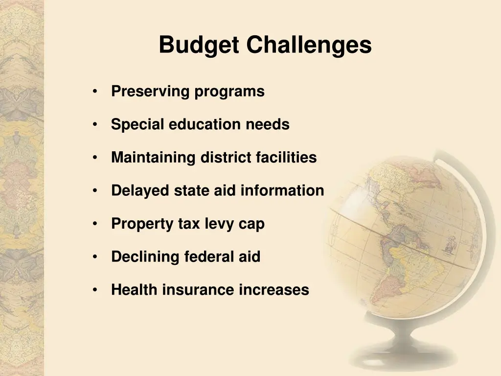 budget challenges