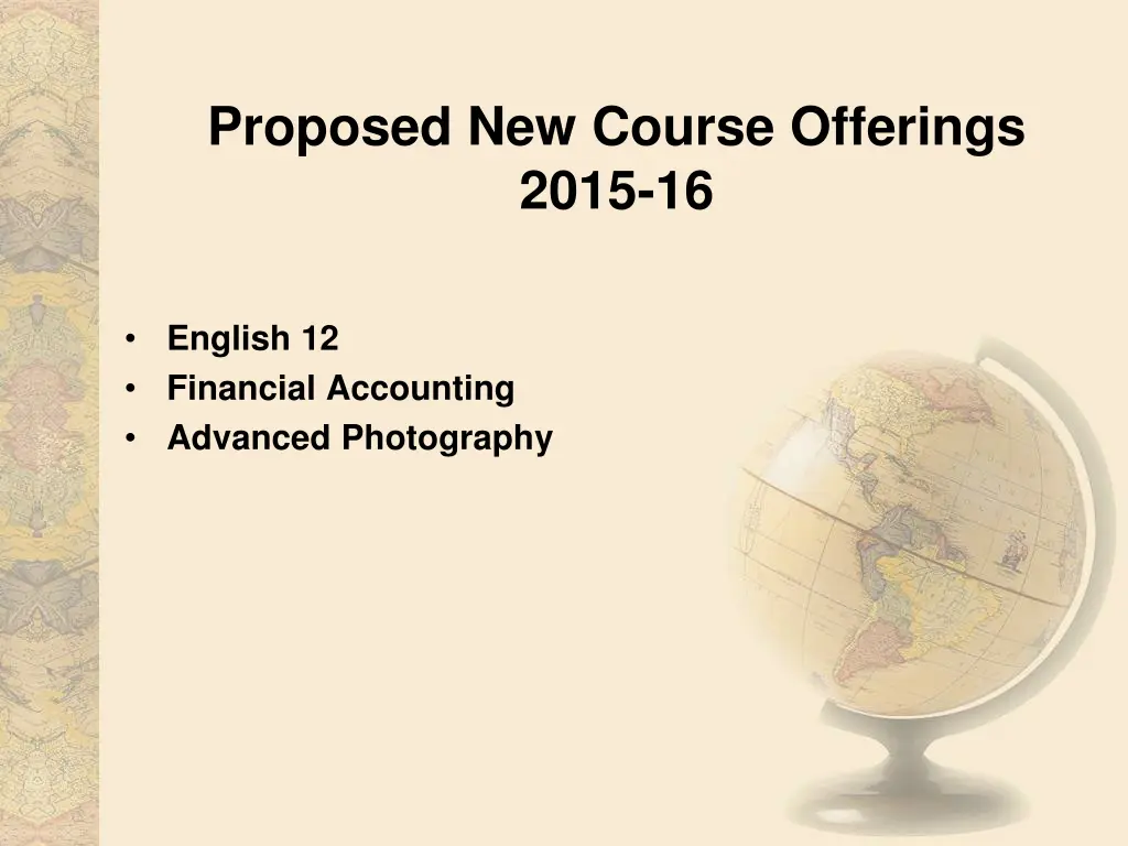 proposed new course offerings 2015 16