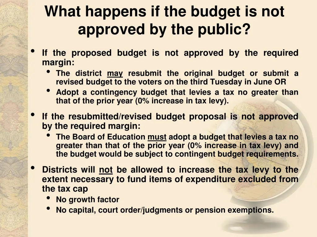 what happens if the budget is not approved