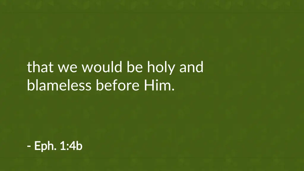 that we would be holy and blameless before him