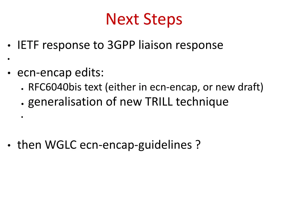 next steps