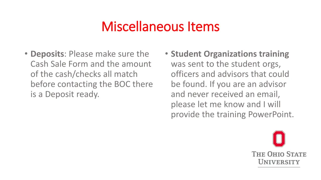 miscellaneous items miscellaneous items