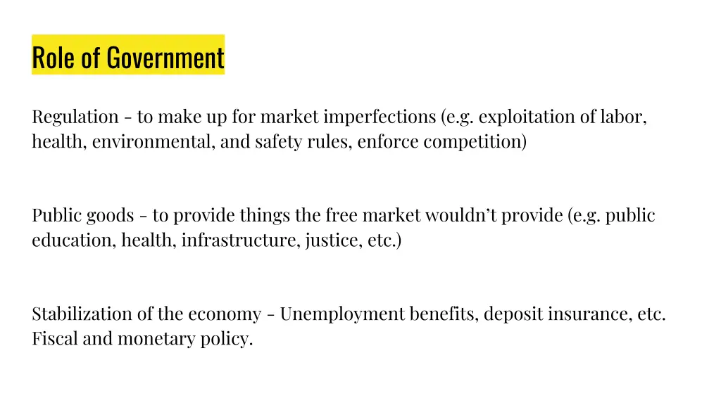 role of government