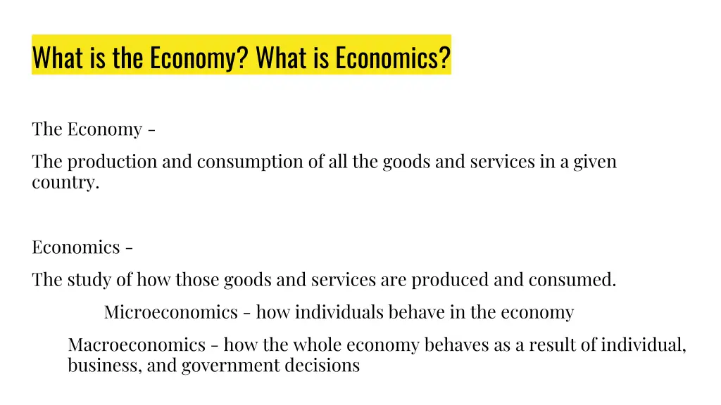 what is the economy what is economics