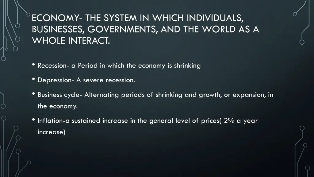 economy the system in which individuals