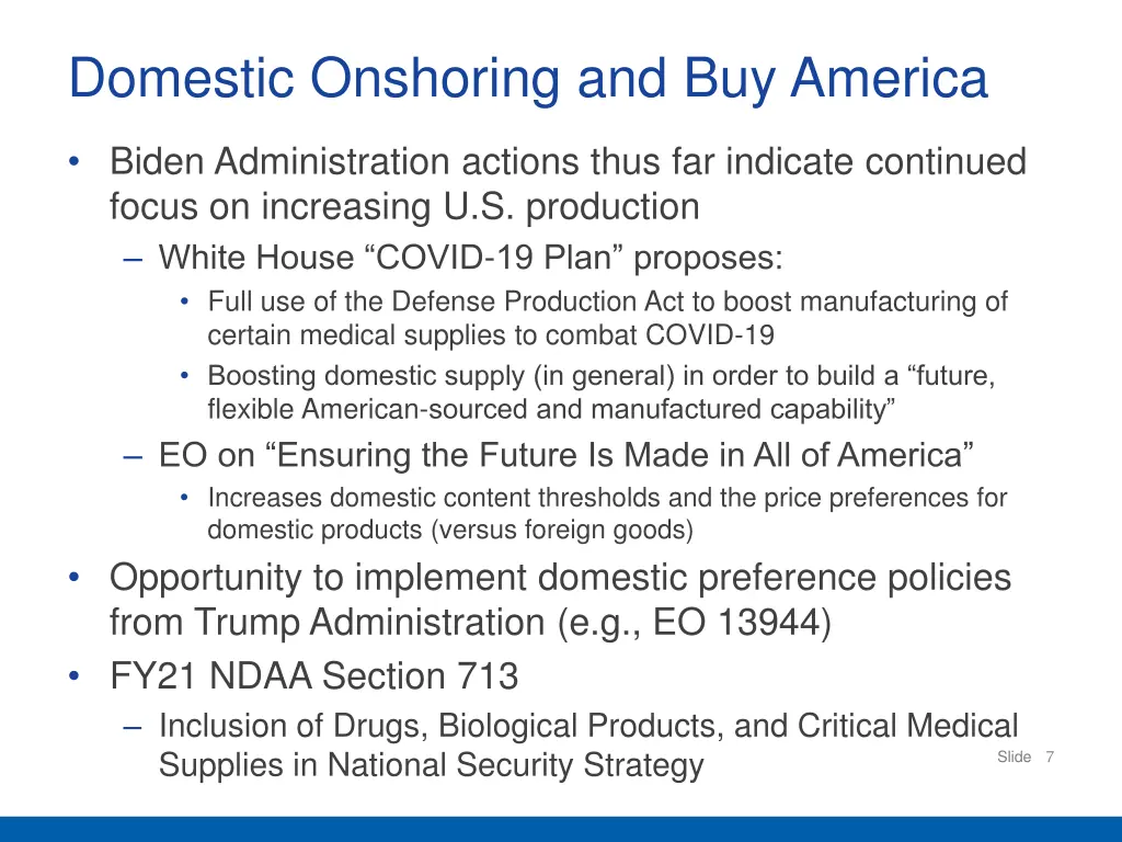 domestic onshoring and buy america