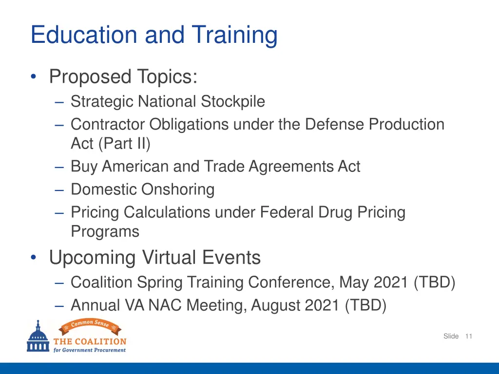 education and training
