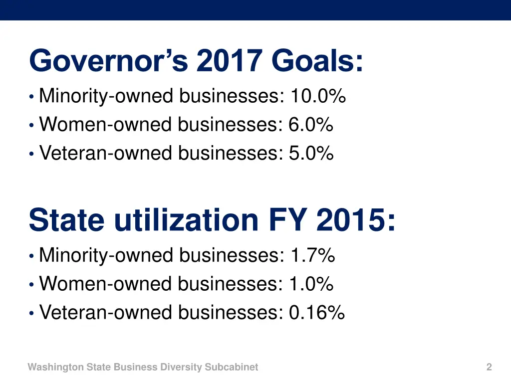 governor s 2017 goals minority owned businesses