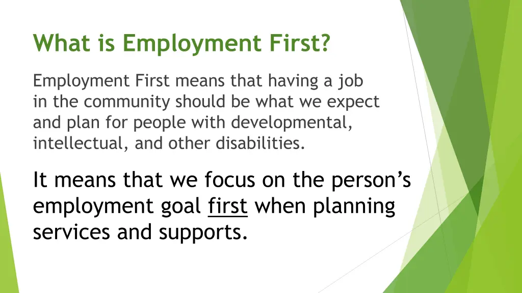 what is employment first