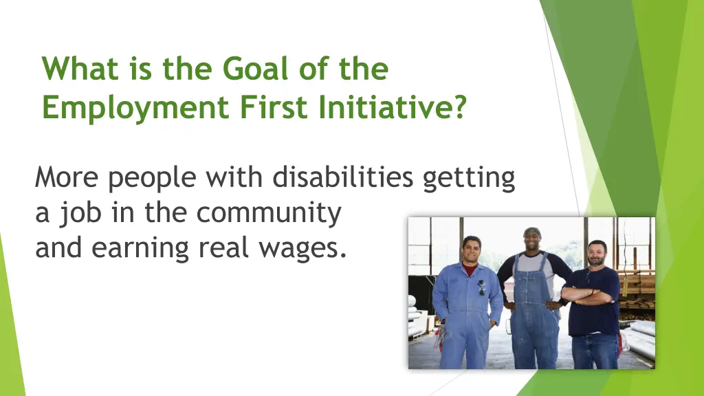 what is the goal of the employment first