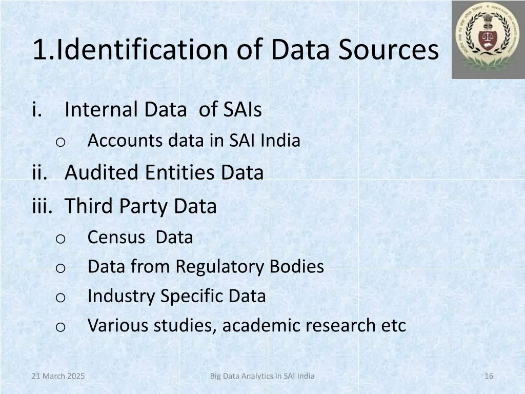 1 identification of data sources
