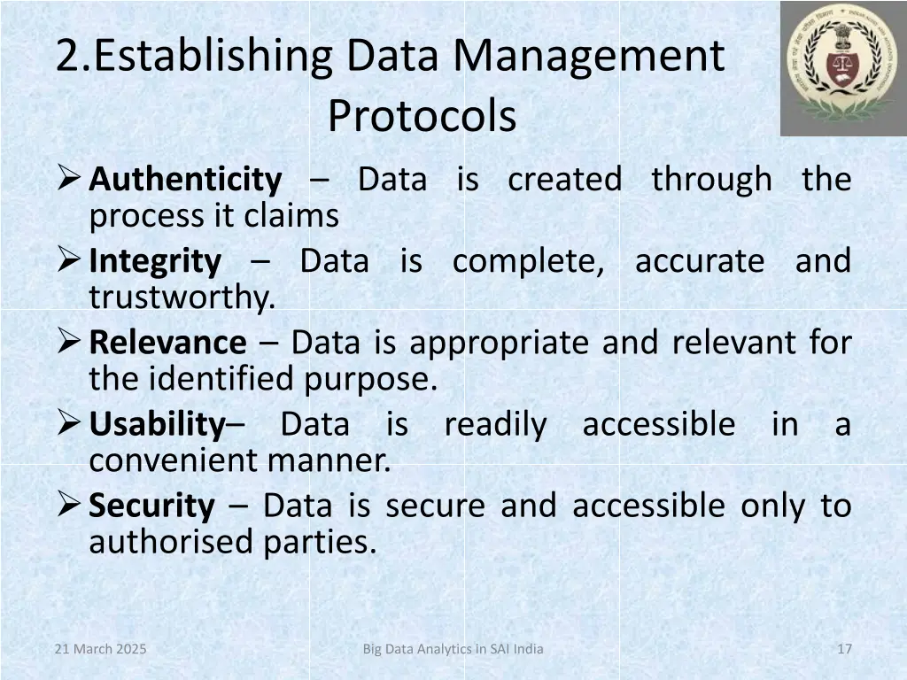 2 establishing data management protocols