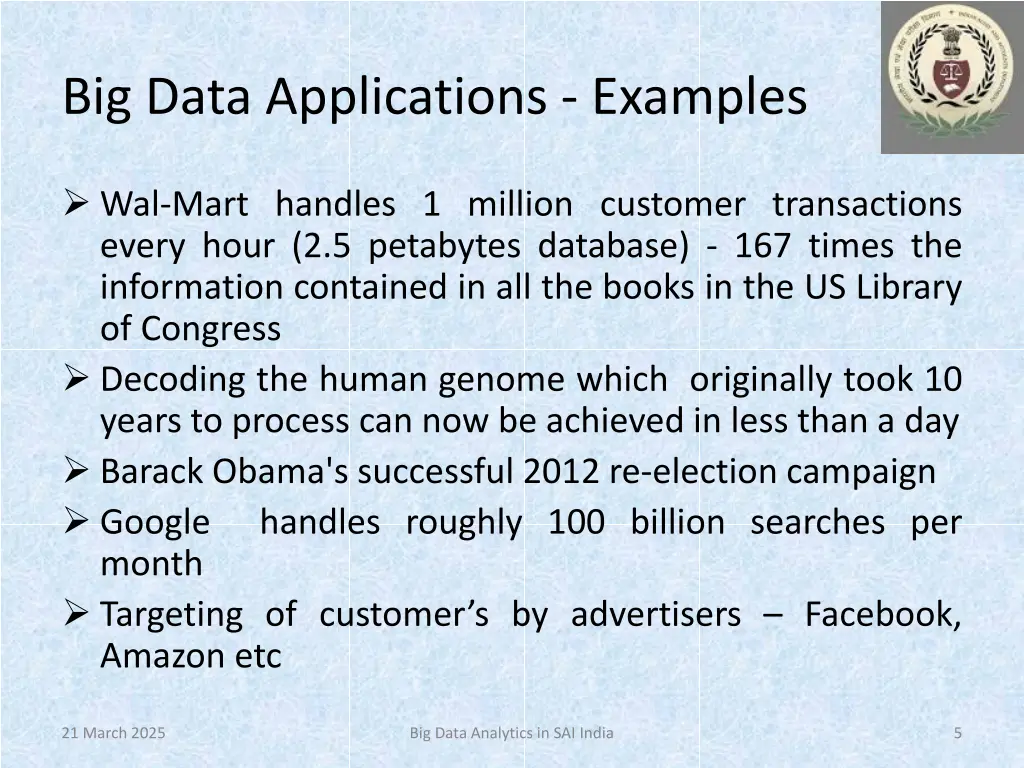 big data applications examples