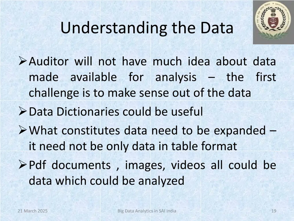 understanding the data