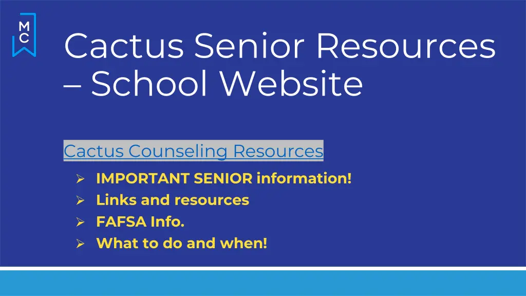 cactus senior resources school website