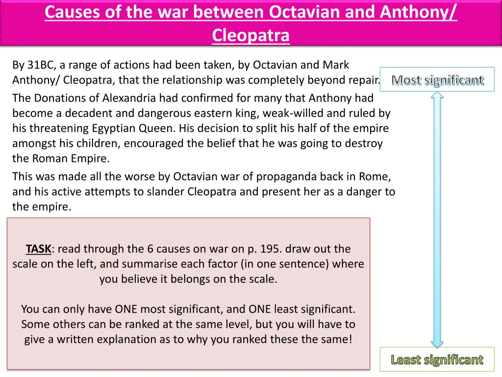 causes of the war between octavian and anthony