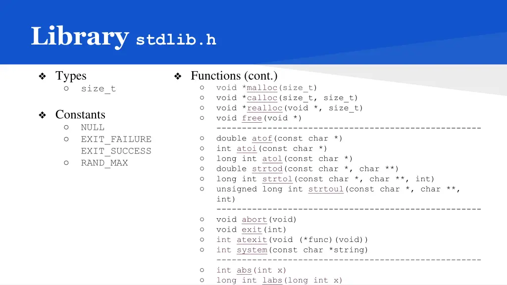 library stdlib h