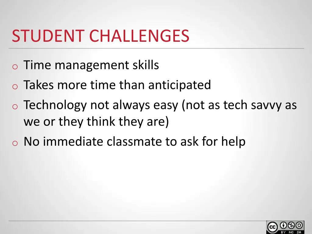 student challenges