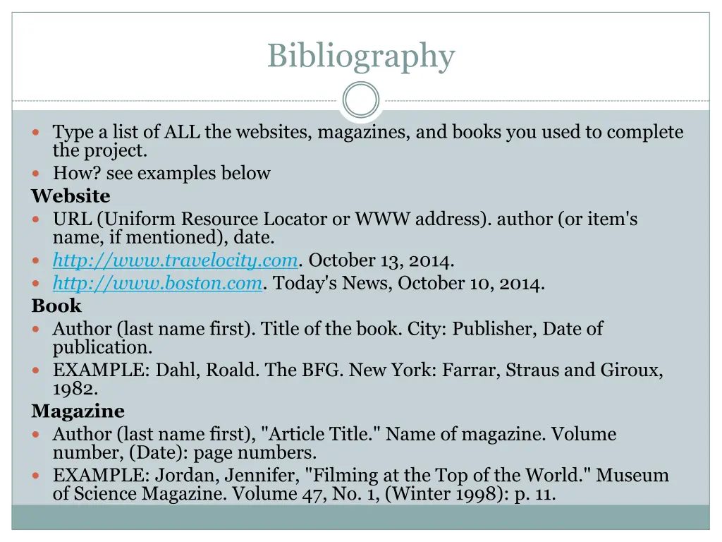 bibliography