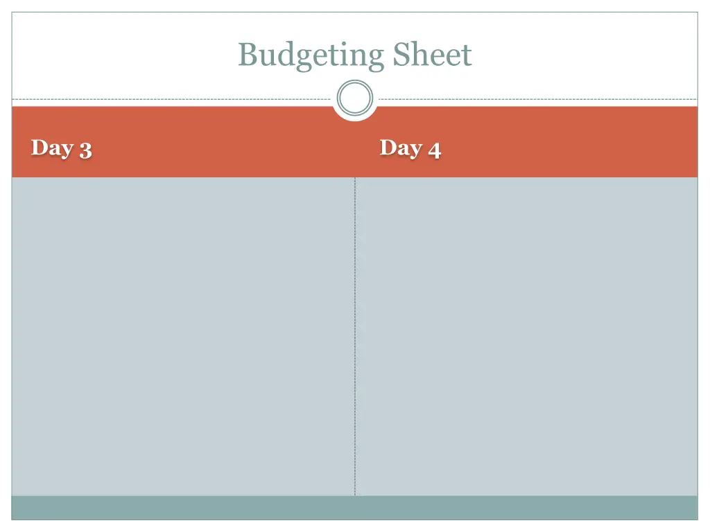 budgeting sheet 1