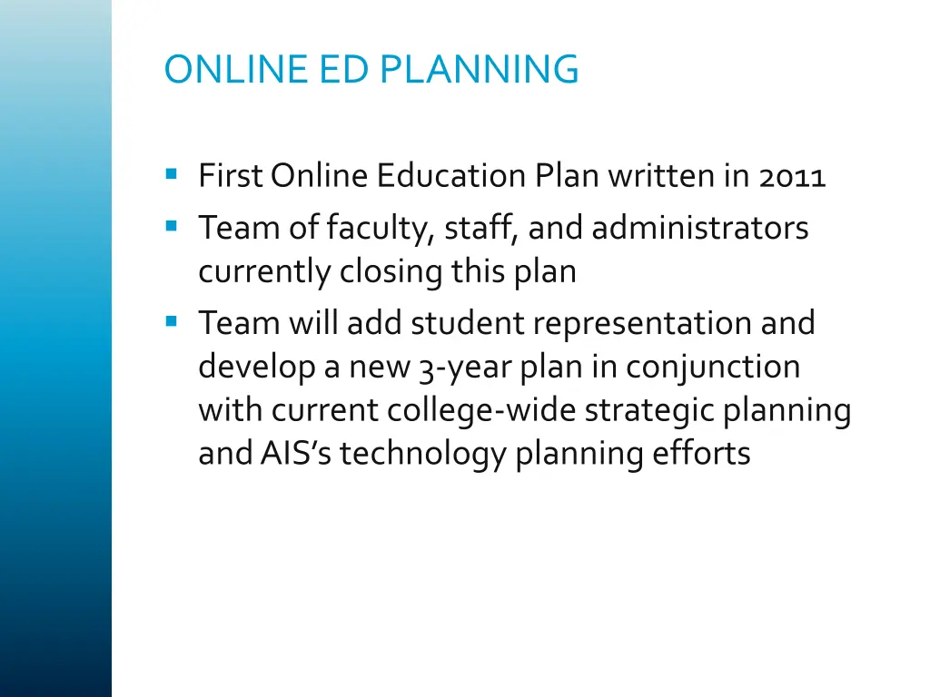 online ed planning