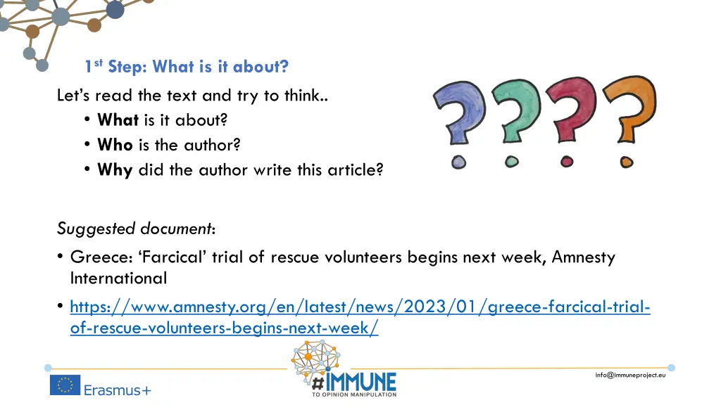 1 st step what is it about let s read the text