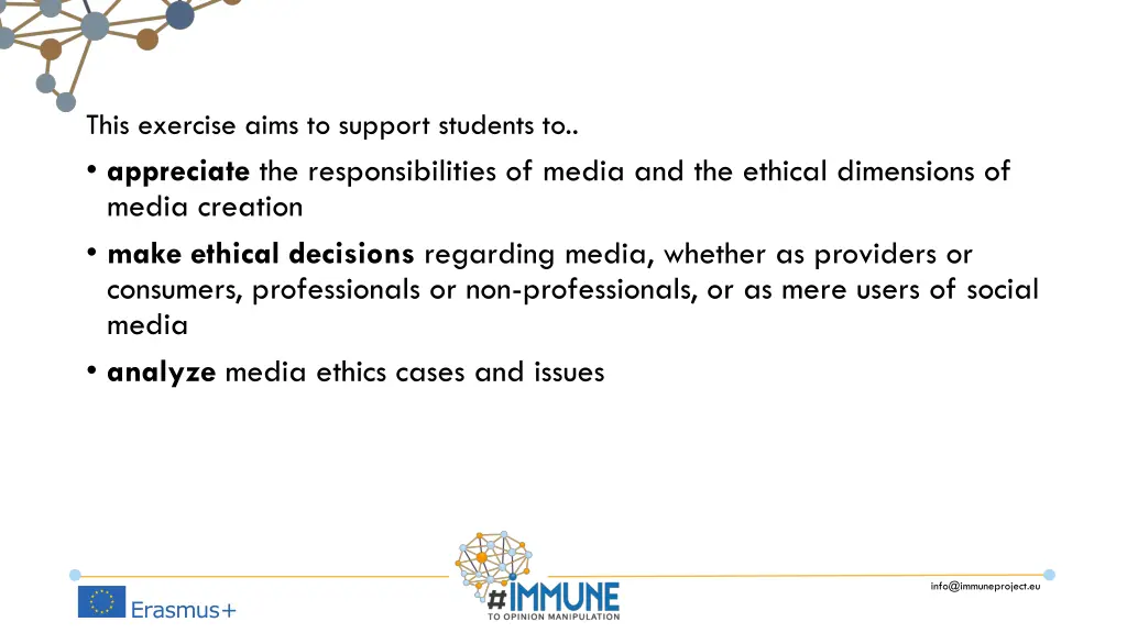 this exercise aims to support students