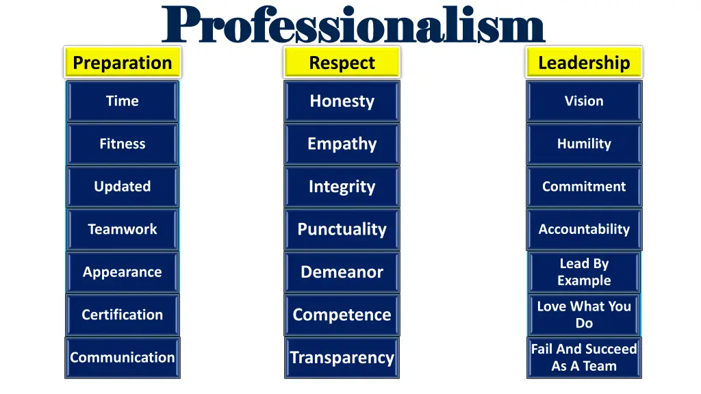 professionalism professionalism preparation
