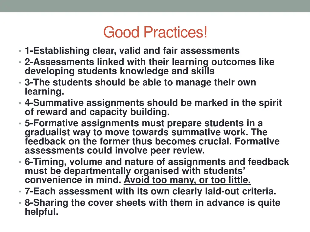 good practices