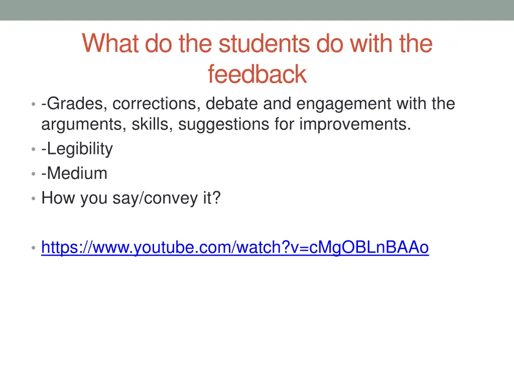 what do the students do with the feedback grades