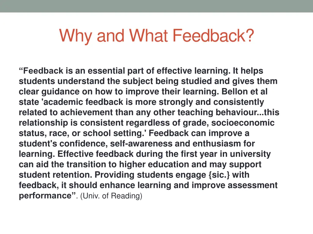 why and what feedback