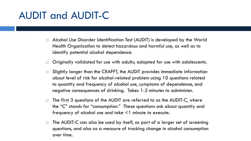 audit and audit c