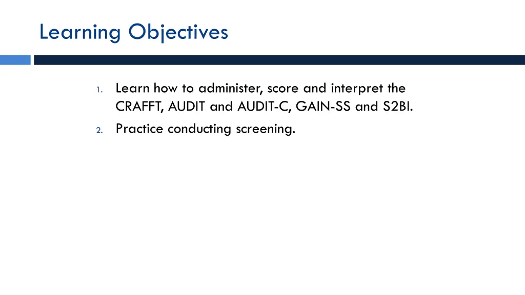 learning objectives