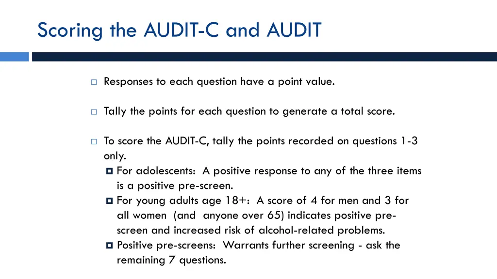 scoring the audit c and audit