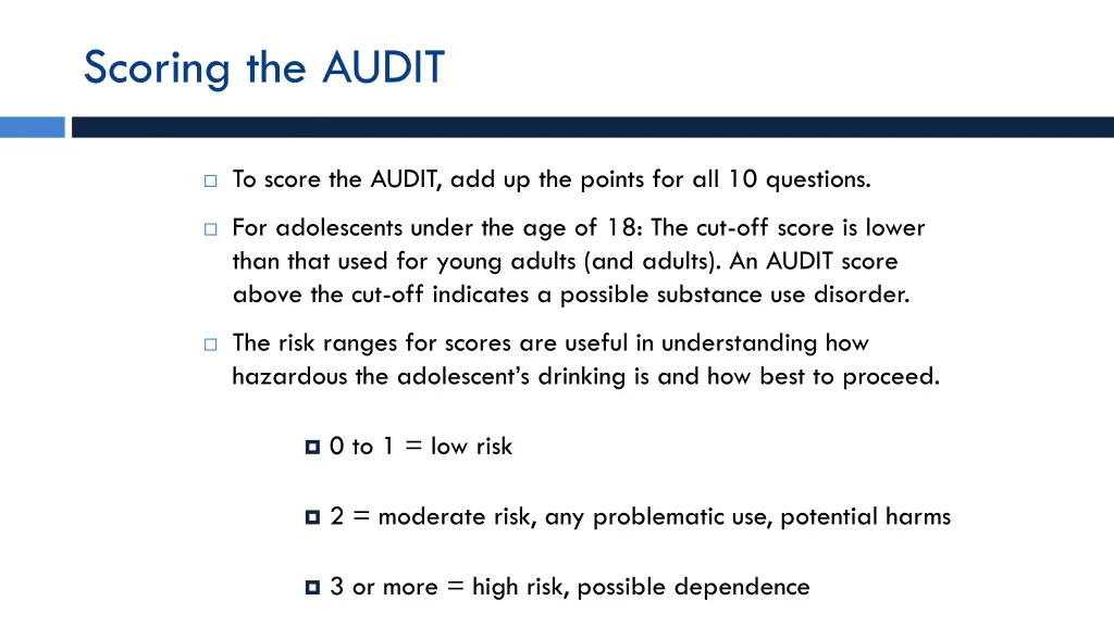 scoring the audit