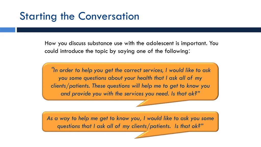 starting the conversation