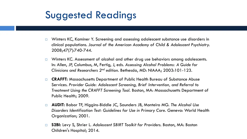 suggested readings