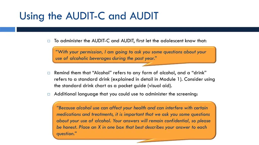 using the audit c and audit