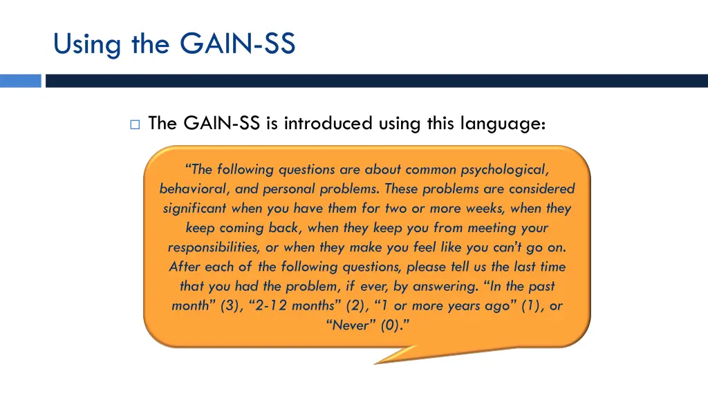 using the gain ss