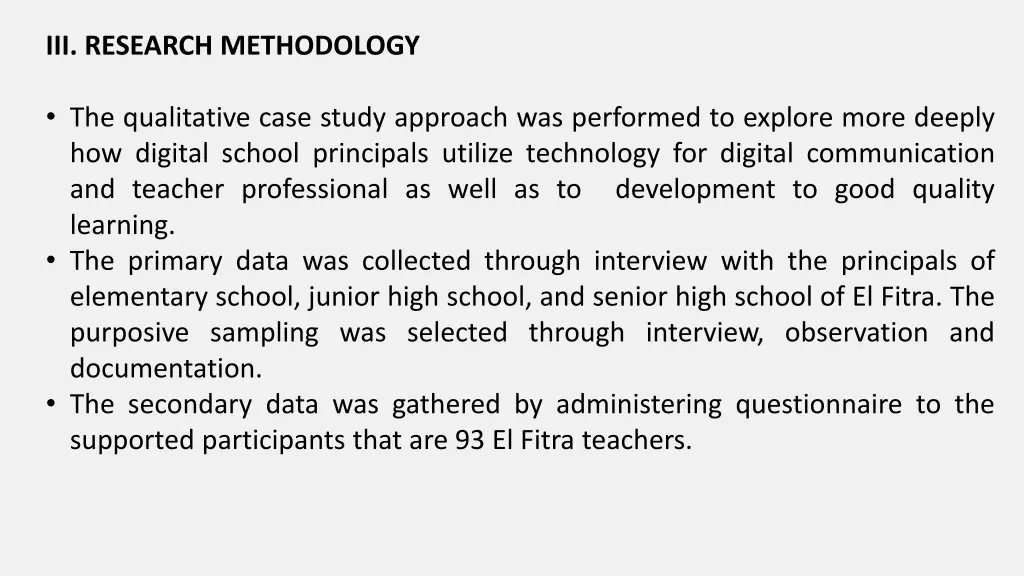 iii research methodology
