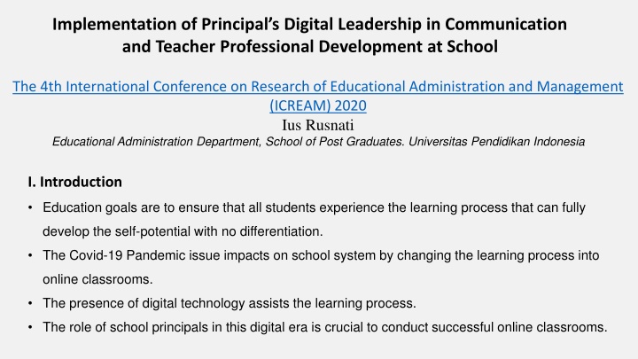 implementation of principal s digital leadership