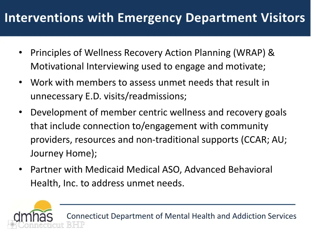 interventions with emergency department visitors