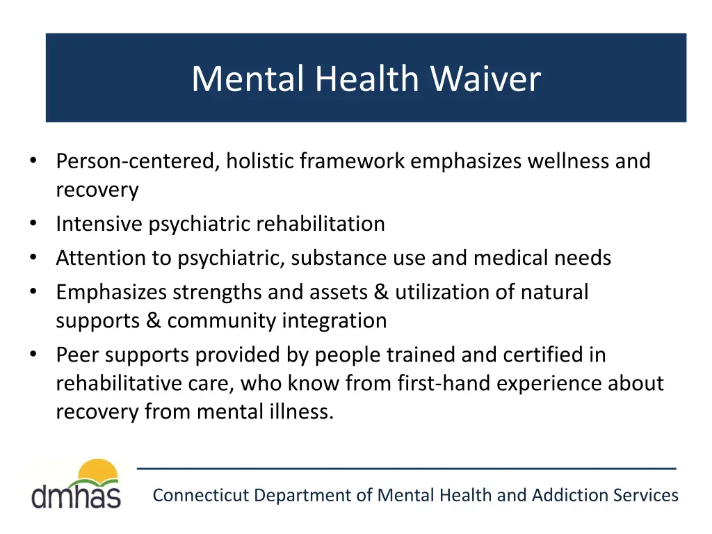 mental health waiver