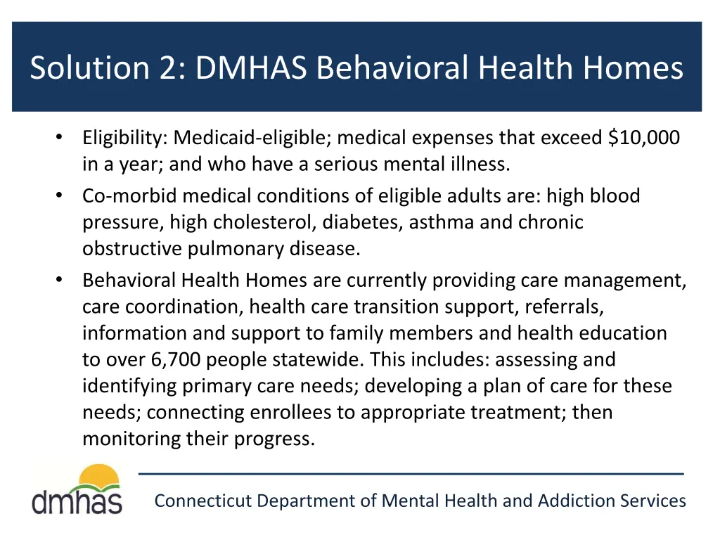 solution 2 dmhas behavioral health homes
