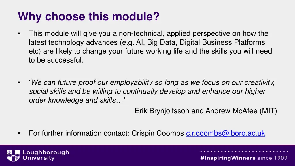 why choose this module