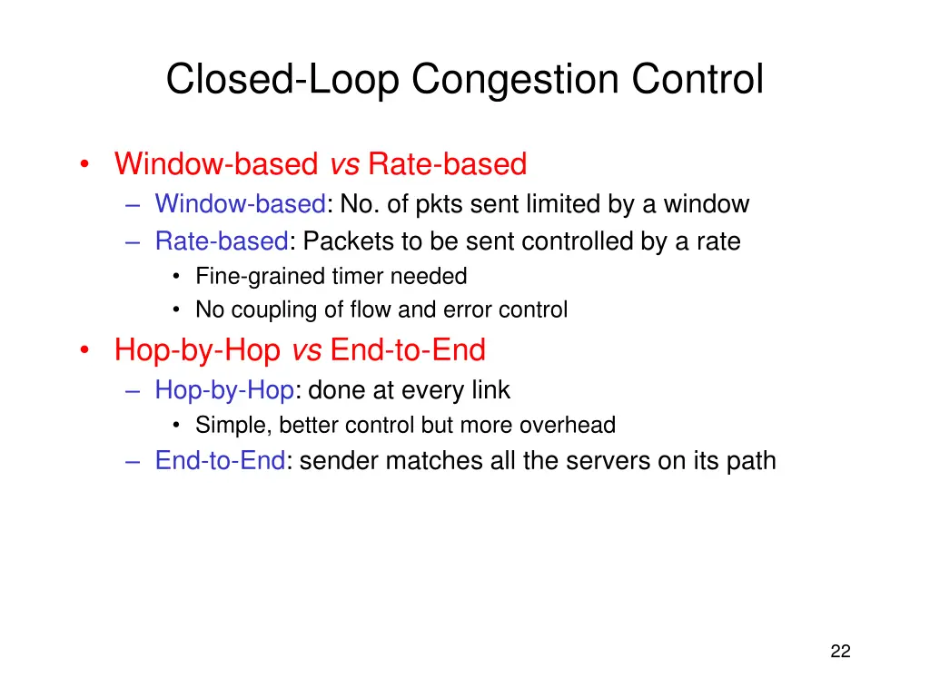 closed loop congestion control 2