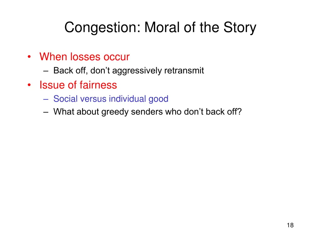 congestion moral of the story
