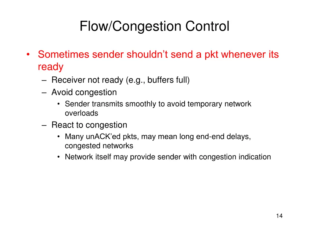 flow congestion control
